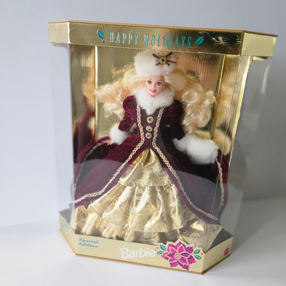 Special Edition Happy Holidays Barbie Doll 1996 Mattel Collectible Blonde New